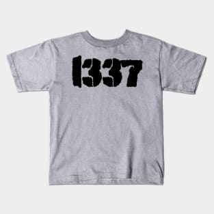 1337, black text Kids T-Shirt